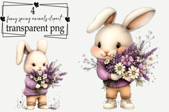 Whimsical Funny Spring Animals Clipart Watercolor PNG Product Image 1