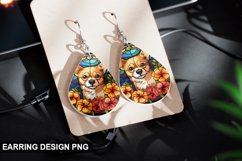 Stained Glass Dog flowers Earring Design Product Image 1