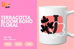 Terracotta Bloom Boho Floral Monogram Product Image 1