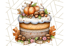 Fall Cake Clipart PNG, Autumn Cakes With Pumpkins Product Image 4