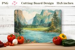 Watercolor Mountains Cutting Board, Kitchen Cutting Board Product Image 1