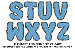 Daffodil Floral Patchwork Alphabet PNG Clipart 300 DPI Product Image 4