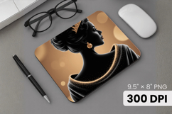 Afro Girl / Woman braided hair Mouse Pad, Black Queen PNG Product Image 1