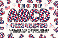 4th July Alphabet png clipart, independence letters doodle Product Image 1