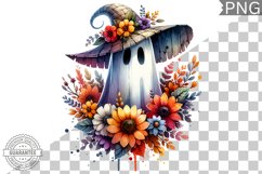 Halloween Ghost And Flowers Sublimation - Halloween Clipart Product Image 1