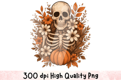 Fall Skeleton Clipart Sublimation PNG | Fall Vibes Png Product Image 1