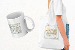 Hand-Drawn Summer Postage Stamps Clipart Product Image 3