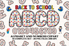 Back to School Alphabet png, letters doodle, school clipart Product Image 1
