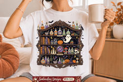 Halloween Witch Bookshelf PNG Sublimation,Halloween png Product Image 1
