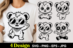 Cool Panda Shades SVG PNG Product Image 1