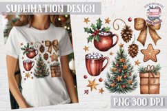 Christmas Coquette Bow PNG Holidays Funny Watercolor Product Image 1