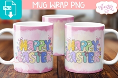 Happy Easter Mug Wrap PNG sublimation design Product Image 3