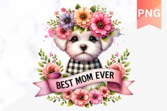 Best MOM Ever Sublimation - Mother&#039;s Day Clipart PNG Design Product Image 1