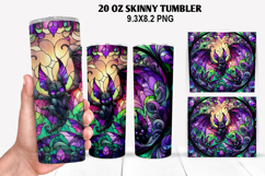 Bats Skinny Tumbler 20oz Wrap Design, Halloween Tumbler PNG Product Image 1