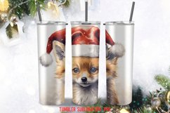 Christmas Santa Fox Tumbler Sublimation Designs Product Image 4