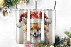Christmas Santa Fox Tumbler Sublimation Designs Product Image 4