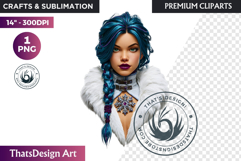 Fantasy Boreal Winter Girls Warrior &amp; Ice Queen Clipart Product Image 1