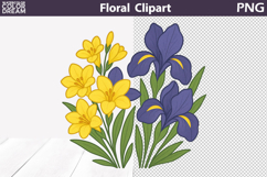 Freesia and Iris PNG Clipart | Spring Botanical Sublimation Product Image 1