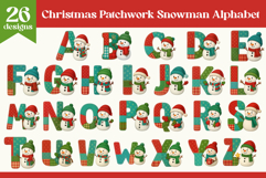Christmas Patchwork Snowman Alphabet Bundle | Cute Holiday Product Image 1
