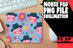 Cheerful Smile Pattern Mouse Pad Sublimation PNG Product Image 1