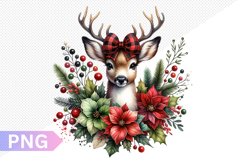 Christmas Deer Sublimation - Clipart PNG Design Product Image 1