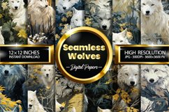 Seamless Wolves Pattern Digital Papers, Animal Patten Product Image 1