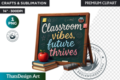 Back to School PNG Clipart, Classroom Motivational Decor png Product Image 1