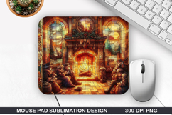 Mouse Pad Sublimation, Christmas Mouse Pad PNG Design Product Image 1