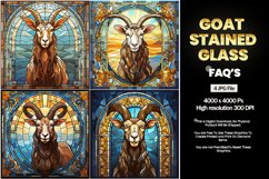 Goat Stained Glass Square Coaster - 04 Variations Product Image 2