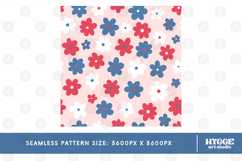 American 4th July Patriotic Flowers Seamless Pattern Bundle Product Image 11