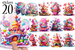 Halloween Candy Stickers Printable - Abstract Pastel Colors Product Image 1