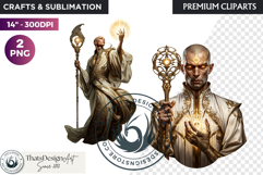 Fantasy wizard cliparts, sorcerer, spellcaster, mage Product Image 1