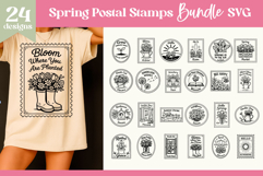 Spring Postal Stamps SVG Bundle | Vintage Floral Sublimation Product Image 1
