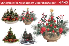 Christmas Tree Arrangement Decoration Clipart PNG Product Image 1