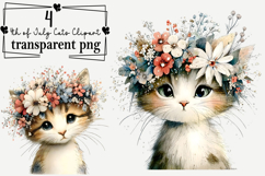 4th of July Cat PNG Clipart Watercolor PNG Product Image 1