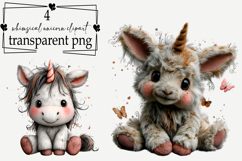 Whimsical Unicorn Clipart Watercolor PNG Product Image 1