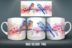 Watercolor Bird Mug Wrap Sublimation Designs|Winter Mug Product Image 4