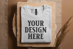 White Bella Canvas 3001 Flat Lay T-Shirt Mockup Product Image 1