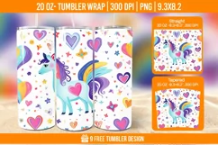 Unicorn Milkyway Tumbler Wrap Designs, Sublimation Wrap Product Image 1
