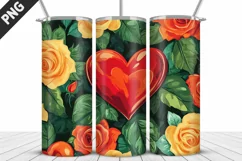 Rose Tumbler Sublimation | Valentine's Day Tumbler Wrap Product Image 5