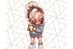 Sassy Mom Coffee PNG Clipart, Messy Bun Mom Life PNGs Product Image 4