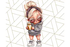 Sassy Mom Coffee PNG Clipart, Messy Bun Mom Life PNGs Product Image 4