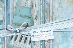 20 Blue Gold Grunge Vintage Romantic 8.5x11 Digital Papers Product Image 1