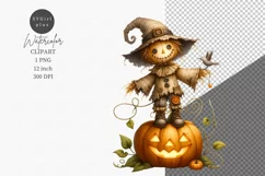 Halloween clipart, Scarecrow clipart, Autumn clipart Product Image 1