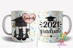 Graduated gnome girl Mug Sublimation Design / Mug Wrap Product Image 1