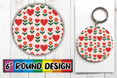 Cheerful Coaster Round Design PNG, Valentine's Pattern Product Image 1