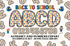 Back to School Alphabet png, letters doodle, school clipart Product Image 1
