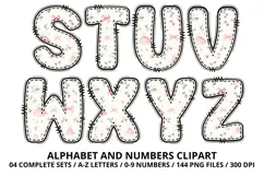 Bellerina Alphabet PNG Cute Ballet Letters Numbers 300 DPI Product Image 4
