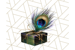 Peacock Christmas Clipart in Jewel Tones, Christmas Png Product Image 4