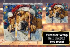 Festive Winter Tumbler Wrap Sublimation Peeking Dog Art Product Image 1